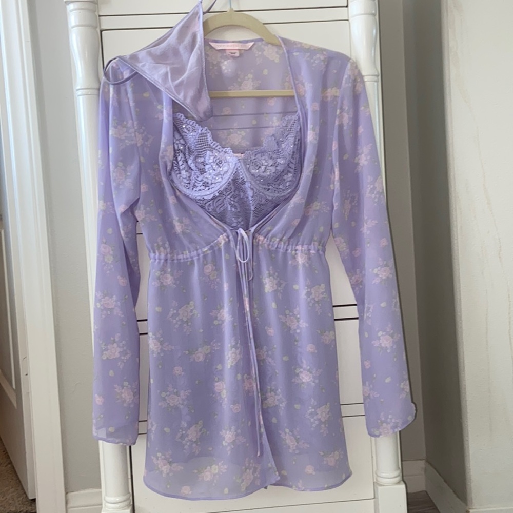 Victoria’s Secret Vintage 3 Pc Set - Teddy & G Strg (Both Sz M) & Wrap (Sz XS/S)